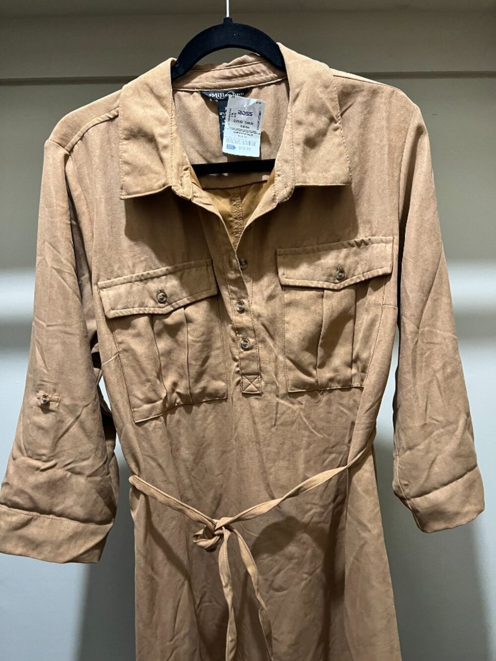 NWT Millenium XL Tan Utility Shirt Dress